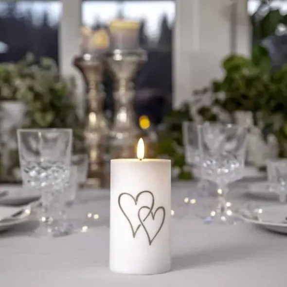 LED-kynttilä Sydämet 14 cm