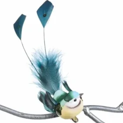 Lintukoriste klipsillä turkoosi 15 cm