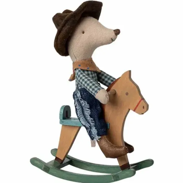 Maileg Cowboy-hiiri ja keinuhevonen