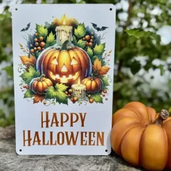 Metallikyltti Happy Halloween 20x30cm