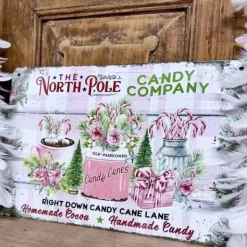 Metallikyltti North Pole Candy Company 20x30cm