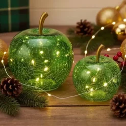 Omenakoriste led-valolla tummanvihreä, eri kokoja