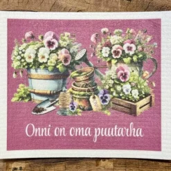 Onni on oma puutarha tiskirätti