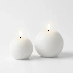 Pallokynttilä LED valkoinen 9 cm