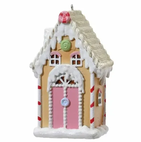 Piparkakkutalo 10 cm pinkki ovi