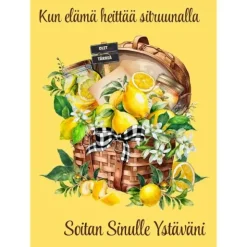 Postikortti Elämä heittää sitruunalla