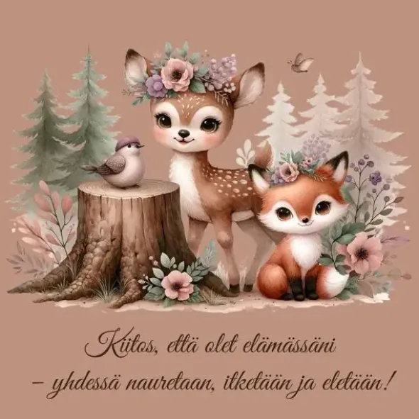 Postikortti Kiitos että olet elämässäni