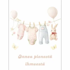 Postikortti Onnea pienestä ihmeestä roosa