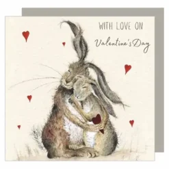Postikortti 2-osainen Pupuhalaus Valentines Day