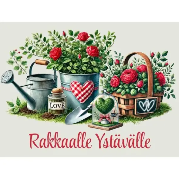 Postikortti Ruusuja ystävälle