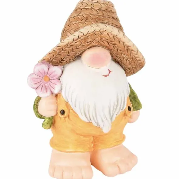 Puutarhakoriste Tonttu olkihatussa 12 cm