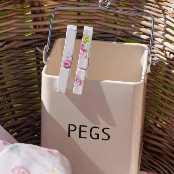 Pyykkipoikapurkki Pegs beige