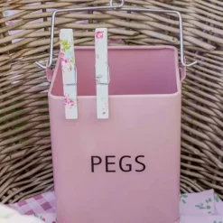 Pyykkipoikapurkki Pegs vaaleanpunainen