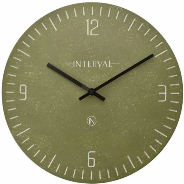 Seinäkello 30 cm Interval oliivinvihreä