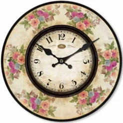 Seinäkello 29 cm Vintage Flowers