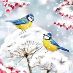 Servetti Sinitiaiset lumisateessa kahvi