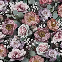 Servetti Vintage Flowers musta