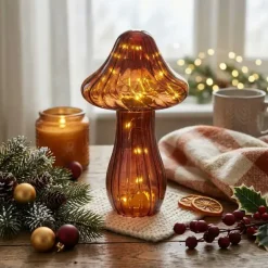 Sienikoriste led-valolla lasia 25 cm