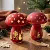 Sienikoriste led-valolla lasia 18 cm