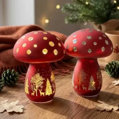 Sienikoriste led-valolla lasia 18 cm