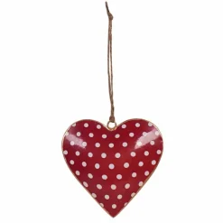 Sydänkoriste Vintage 10 cm Polka
