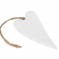 Sydän puuta 10 cm valkoinen