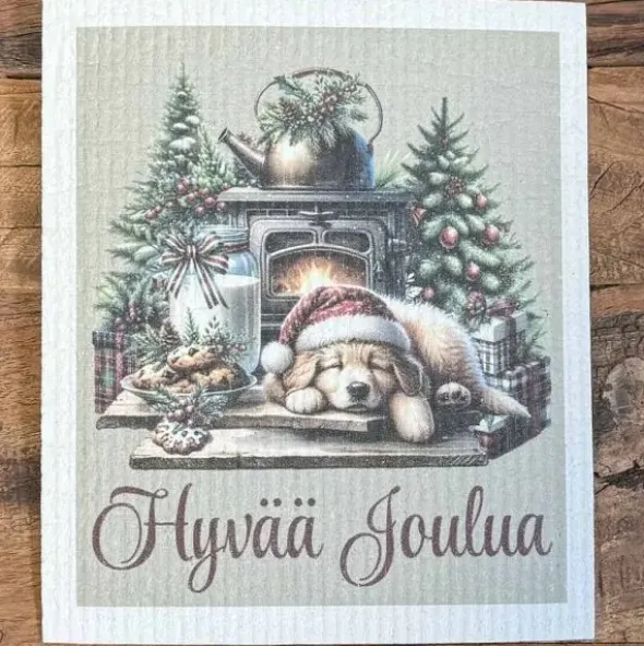 Takkatulen äärellä tiskirätti