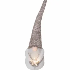 Tonttu LED-tähti käsissään 41 cm