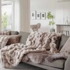 Torkkupeitto Luxus Misty hiekka 120×180 cm