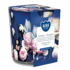 Tuoksukynttilä lasiastiassa Amber – Flowers