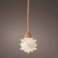 Valopallo tähtimalli juuttinarussa 19 cm