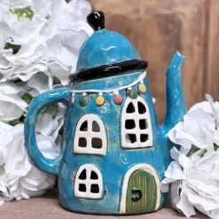 Village Pottery talolyhty teekannu sininen 20 cm