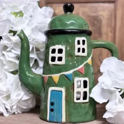 Village Pottery talolyhty teekannu tummanvihreä 21 cm