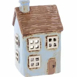 Village Pottery talolyhty vaaleansininen olkikatolla 14,5 cm